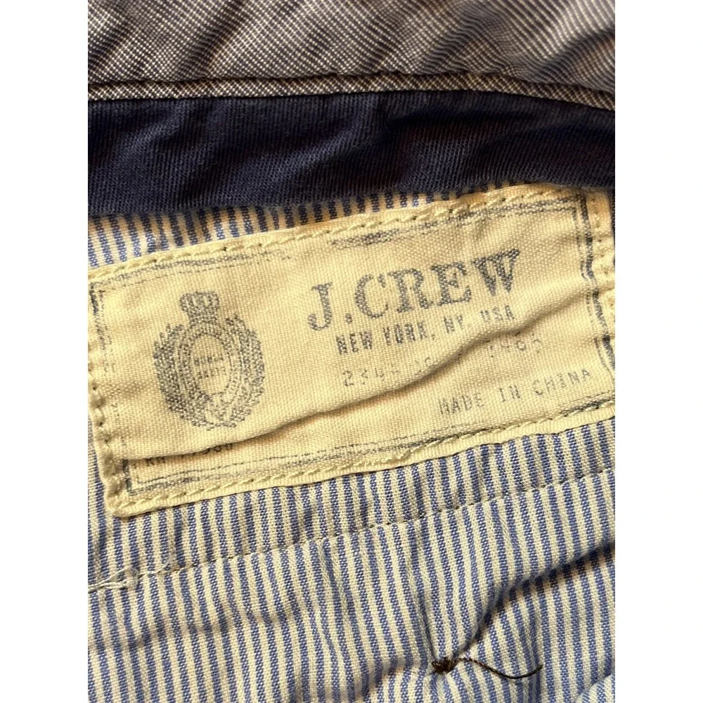 J Crew Men's Chino Shorts Size 35 Charcoal Grey Flat Front Casual Summer Classic